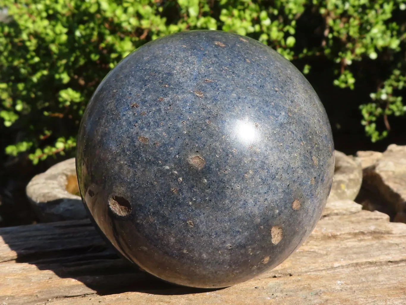 Polished Large Blue Lazulite Sphere  x 1 From Madagascar