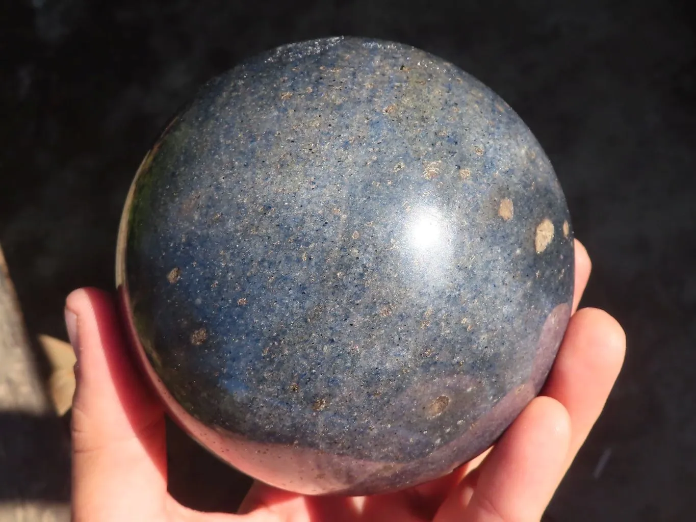 Polished Large Blue Lazulite Sphere  x 1 From Madagascar