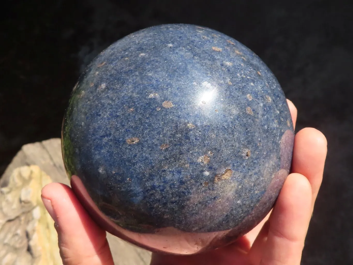 Polished Large Blue Lazulite Sphere  x 1 From Madagascar