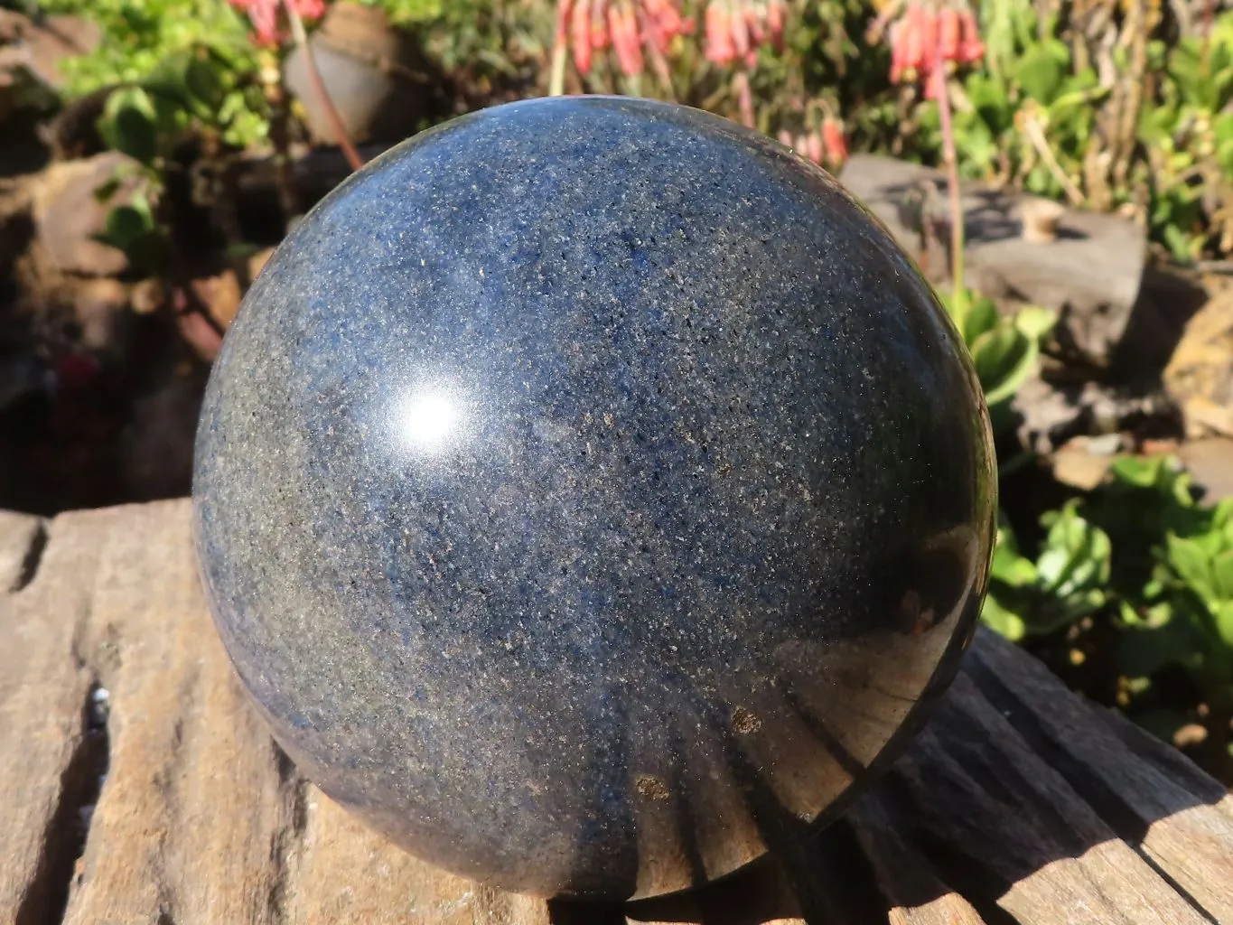 Polished Large Blue Lazulite Sphere  x 1 From Madagascar