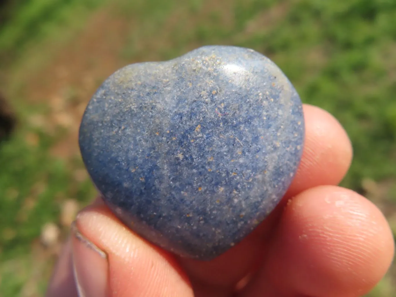 Polished Mini Blue Lazulite Hearts x 35 From Madagascar