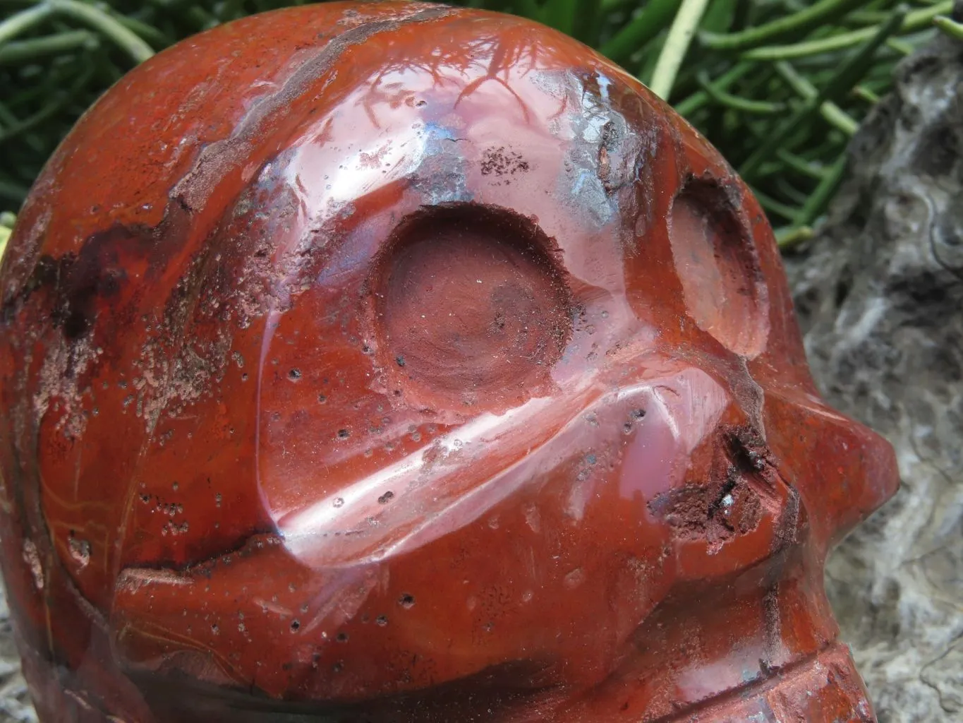 Polished Red Jasper Extra Large Skull Carving x 1 From Madagascar