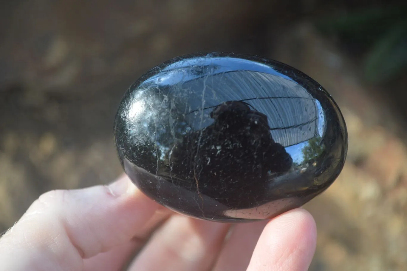 Polished Schorl Black Tourmaline Galet / Palm Stones x 14 From Madagascar