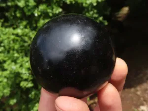 Polished Schorl Black Tourmaline Spheres x 6 From Madagascar