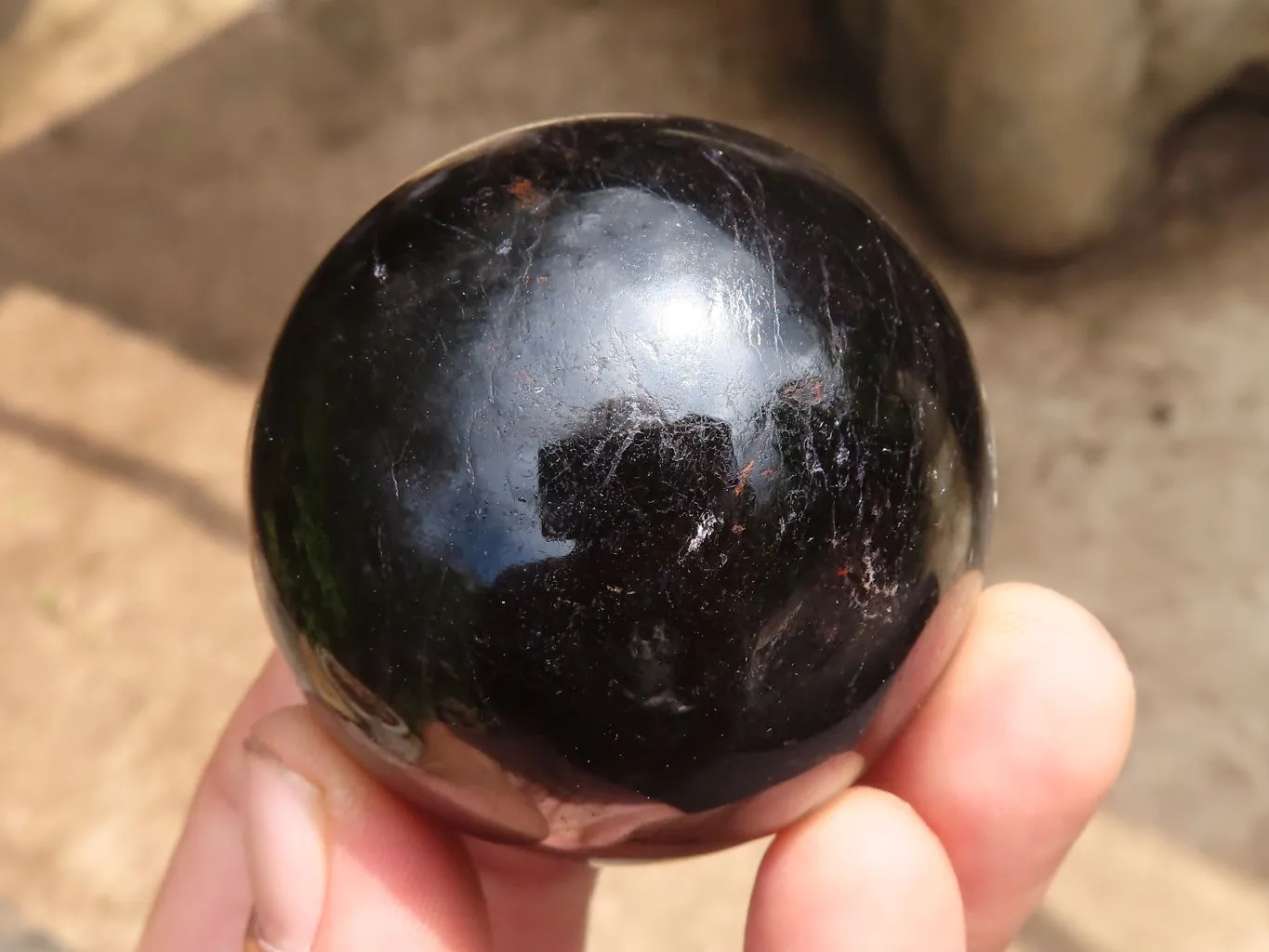 Polished Schorl Black Tourmaline Spheres x 6 From Madagascar