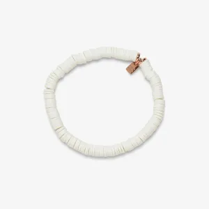 Pura Vida Pastel Disc Stretch Bracelet - White