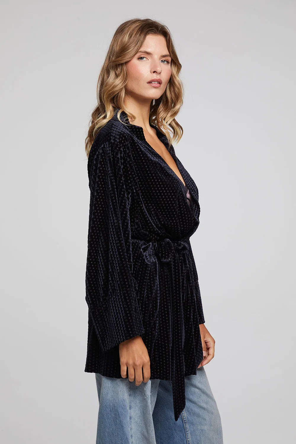 Salina Check Burnout Kimono