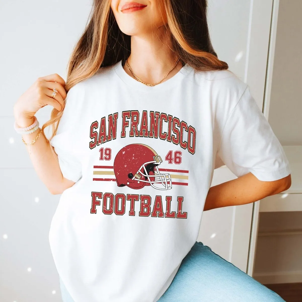 San Francisco Football Wholesale Bella Graphic Tee - Quick Shipping