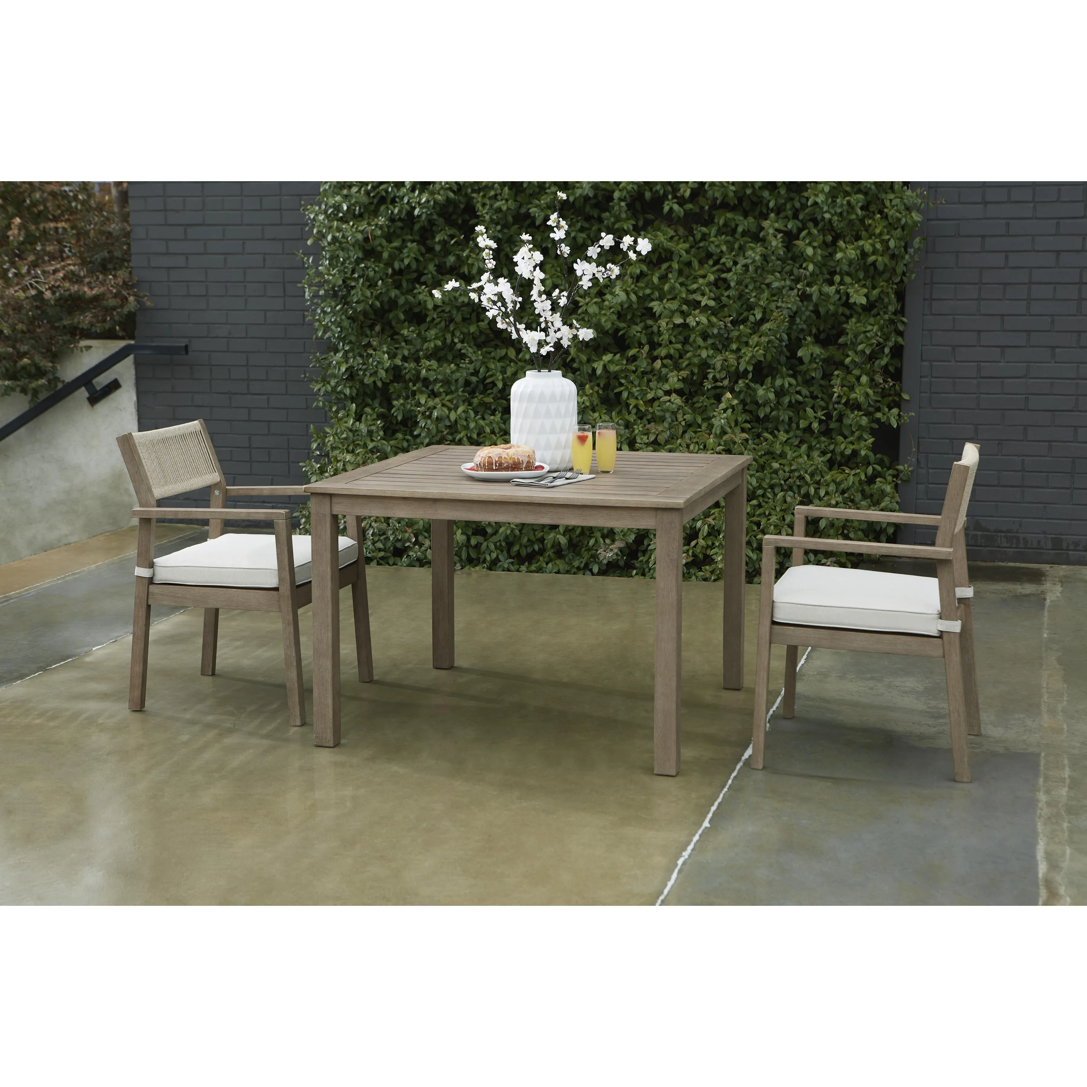 Signature Design by Ashley Aria Plains P359-615 Square Dining Table with Umbrella Option