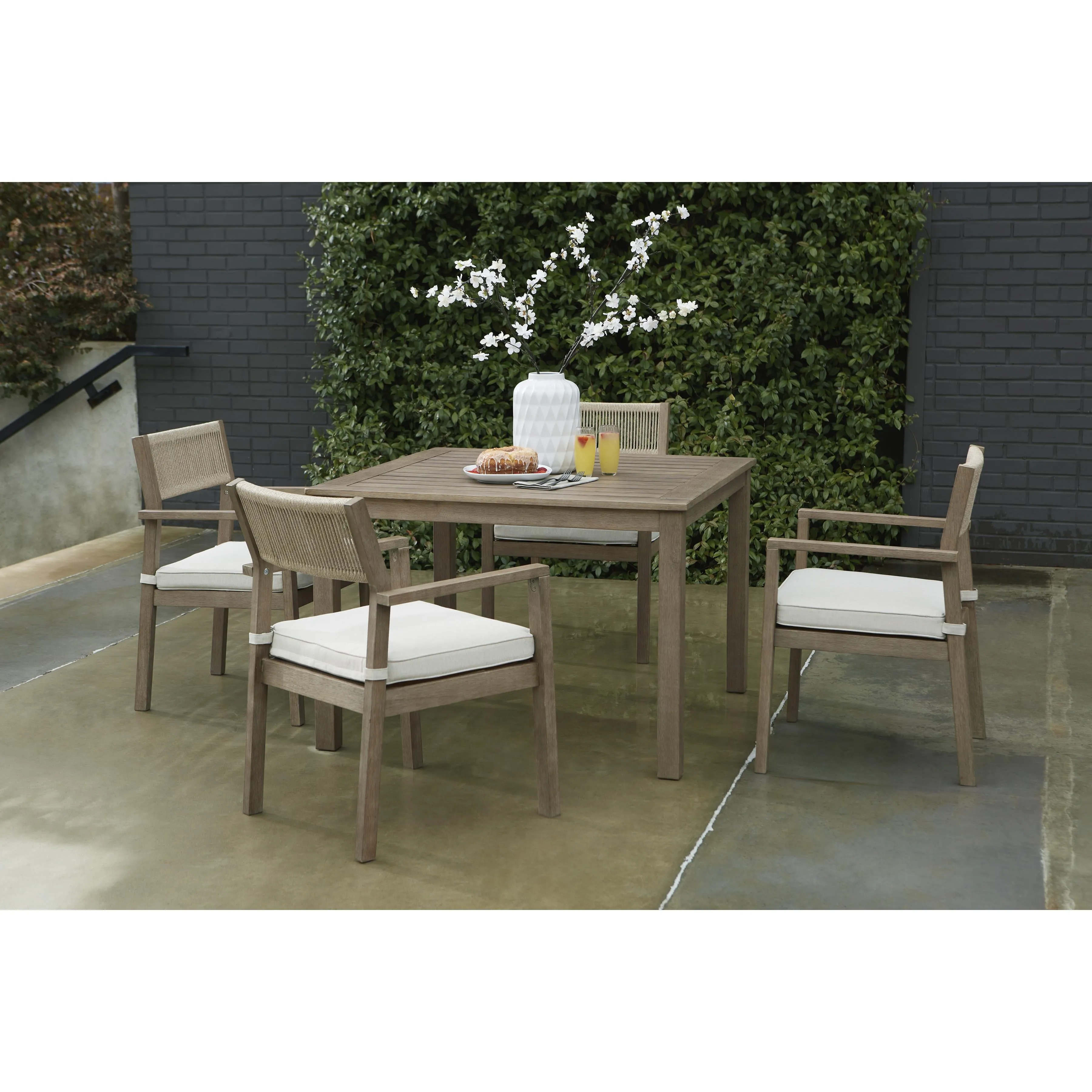 Signature Design by Ashley Aria Plains P359-615 Square Dining Table with Umbrella Option