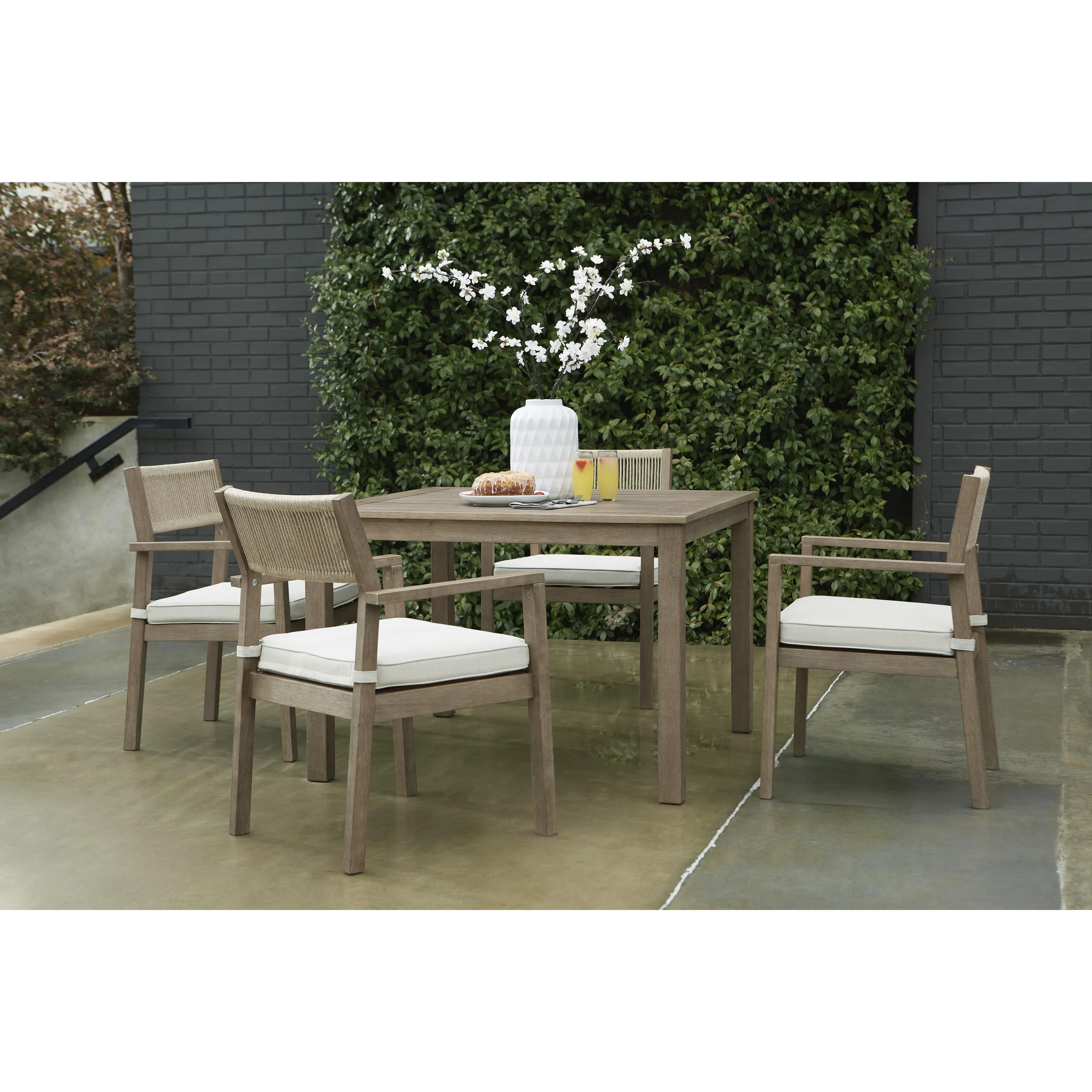 Signature Design by Ashley Aria Plains P359-615 Square Dining Table with Umbrella Option