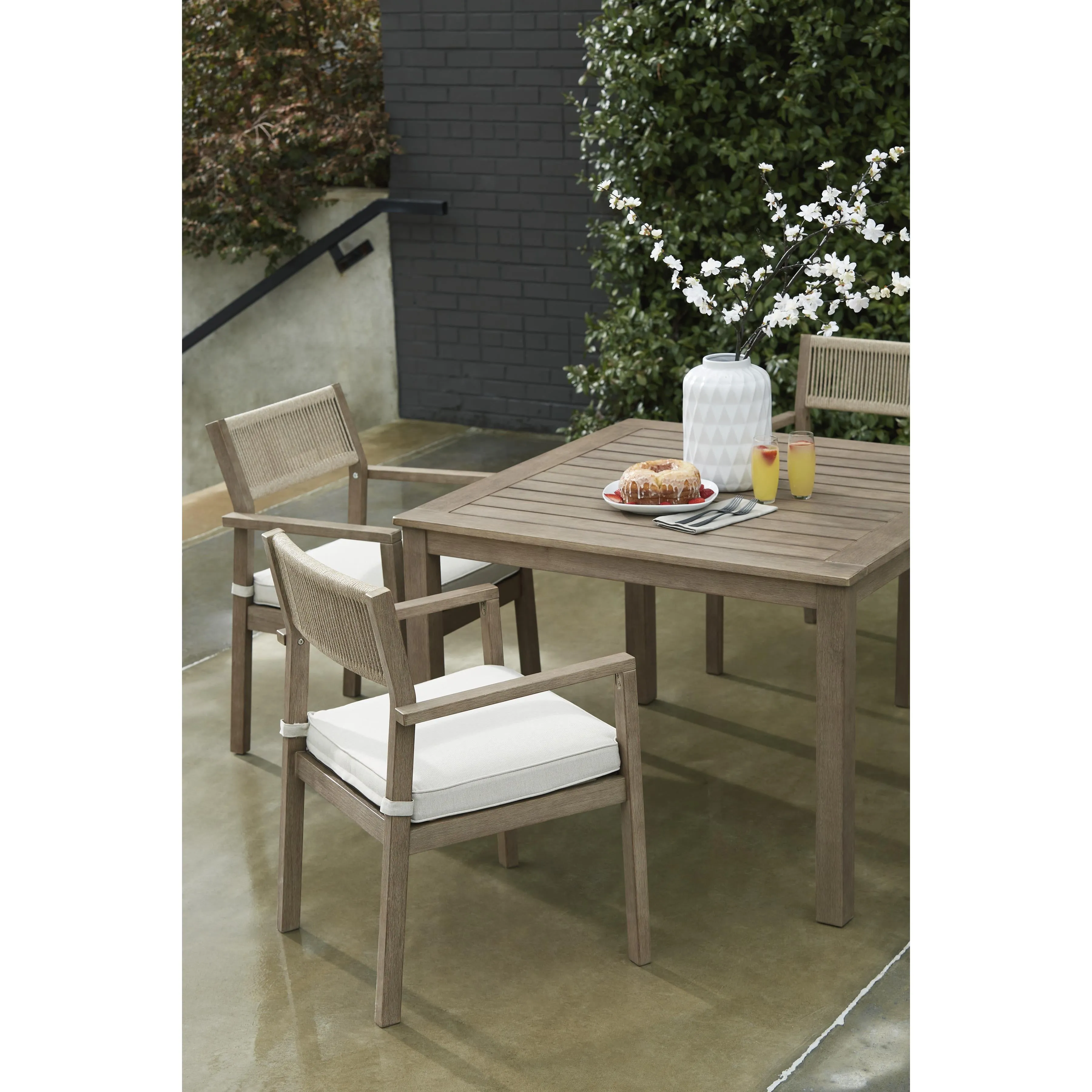 Signature Design by Ashley Aria Plains P359-615 Square Dining Table with Umbrella Option