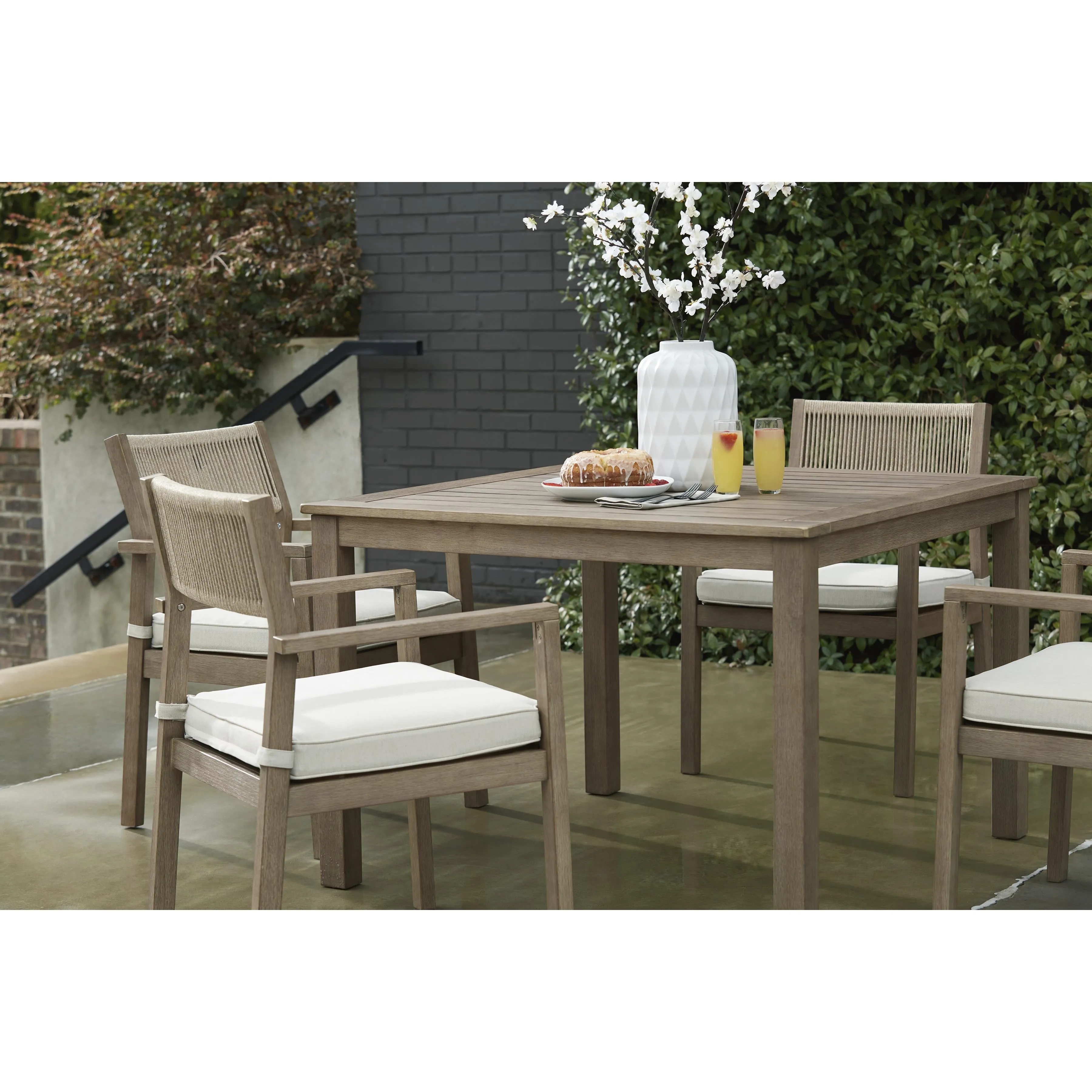 Signature Design by Ashley Aria Plains P359-615 Square Dining Table with Umbrella Option