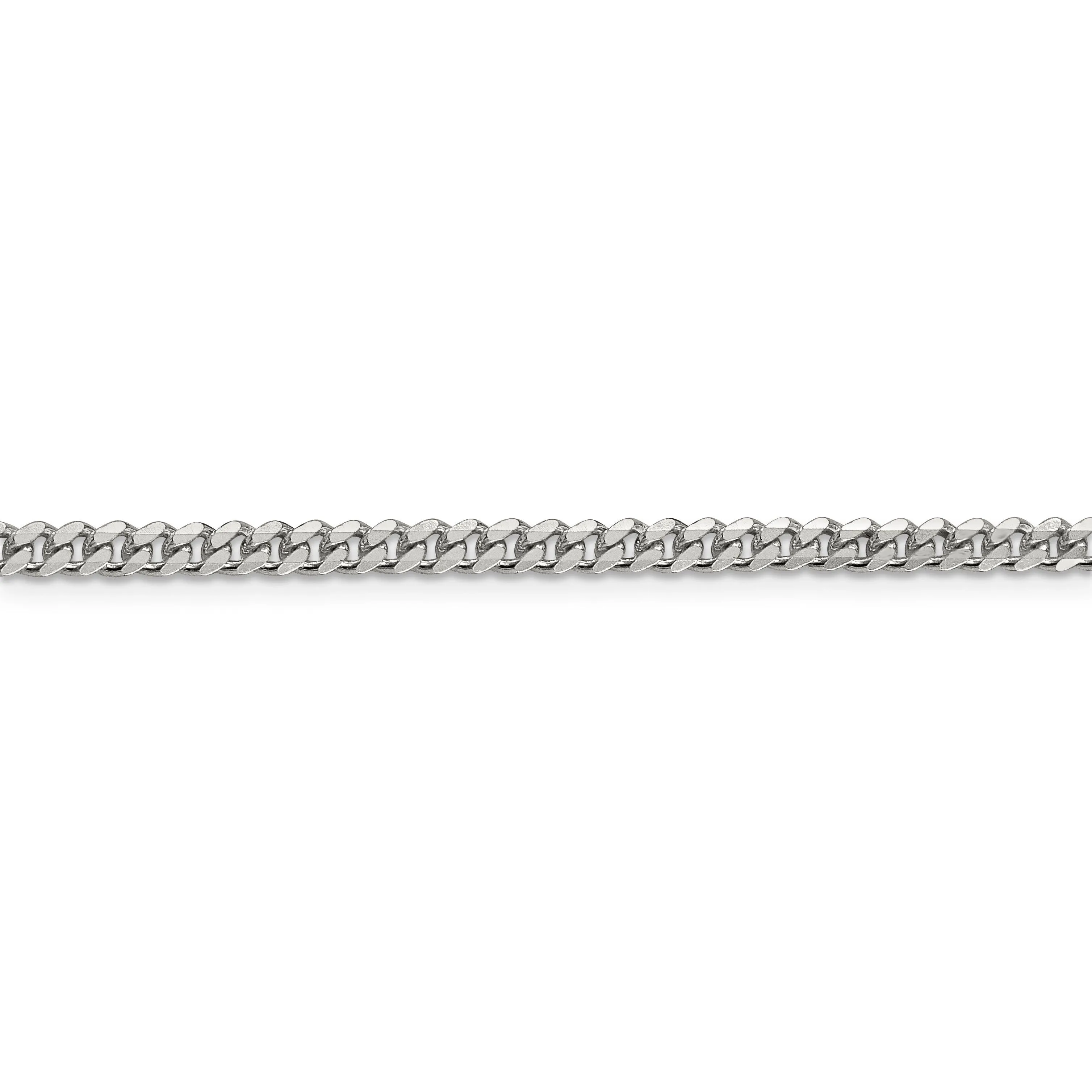 Silver Polished 4.00-mm Solid Curb Link Chain