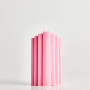 Skyscraper Fresh Linen Scented Candle - Pastel Pink