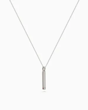 Square Drop Birthstone Pendant | White Gold