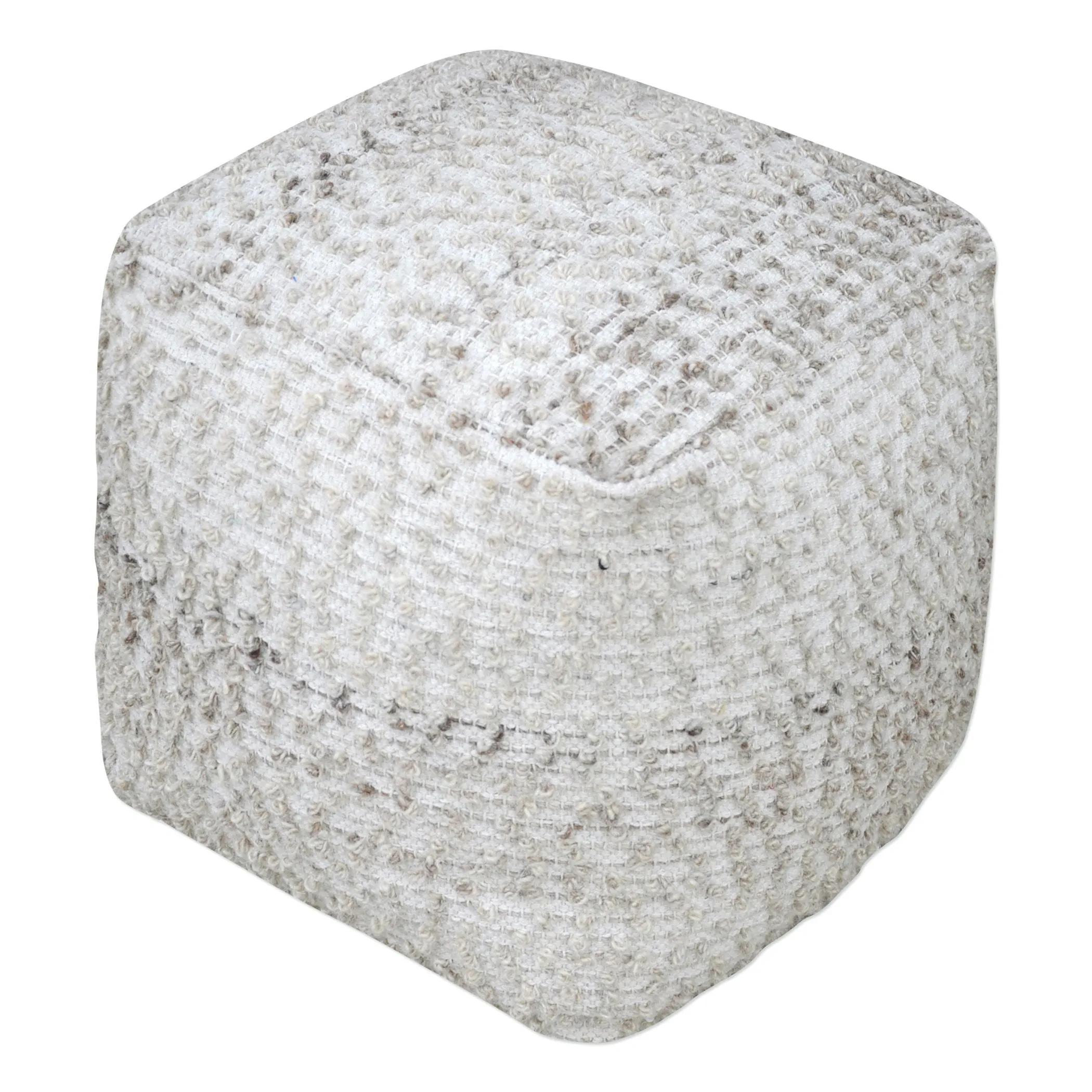 Valda Gray Wool Pouf