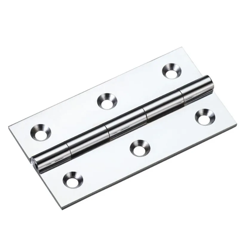 Zoo Solid Drawn Brass Butt Hinge - 75 x 41 x 2mm-Polished Chrome